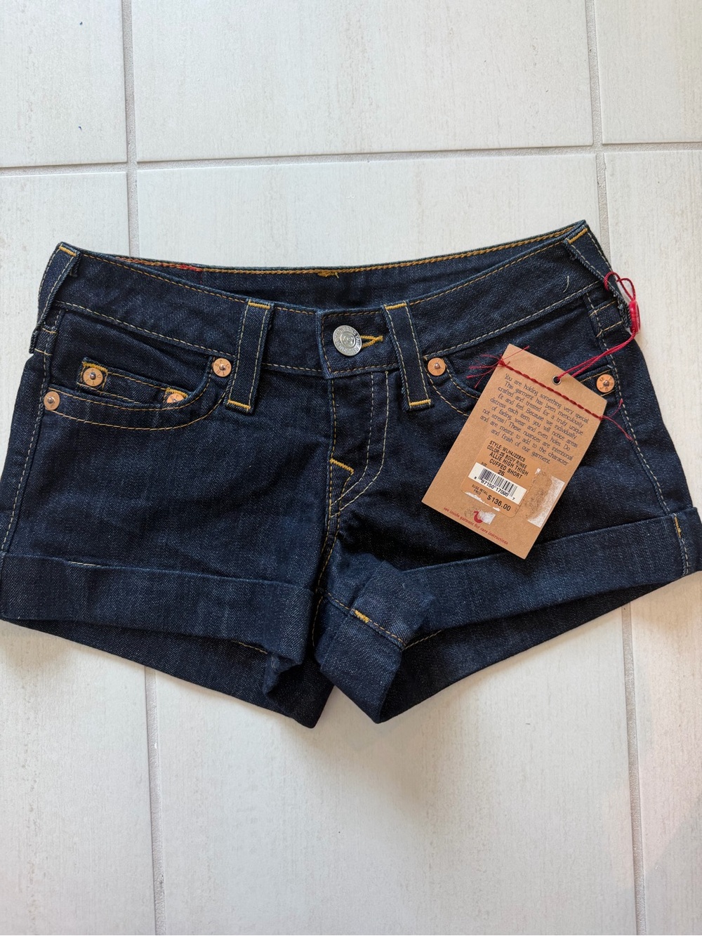 True Religion Dark Indigo Denim Women's Shorts Size 25